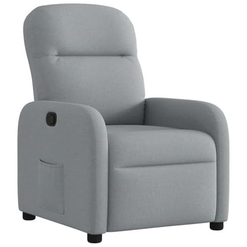 ULUYYUC Kleiner Sessel Gaming Stuhl Schreibtischstuhl Bequemer Sessel - Relaxsessel Hellgrau Stoff für Schlafzimmer Esszimmer Arbeitszimmer Jugendzimmer von ULUYYUC