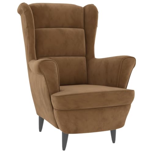 ULUYYUC Kleiner Sessel Lesesessel Bequem Gaming Chair Big - Sessel Braun Samt für Arbeitszimmer Wohnzimmer Esszimmer Schlafzimmer von ULUYYUC