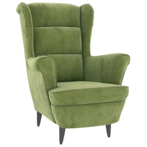 ULUYYUC Kleiner Sessel Lesesessel Bequem Gaming Chair Big - Sessel Hellgrün Samt für Arbeitszimmer Wohnzimmer Esszimmer Schlafzimmer von ULUYYUC