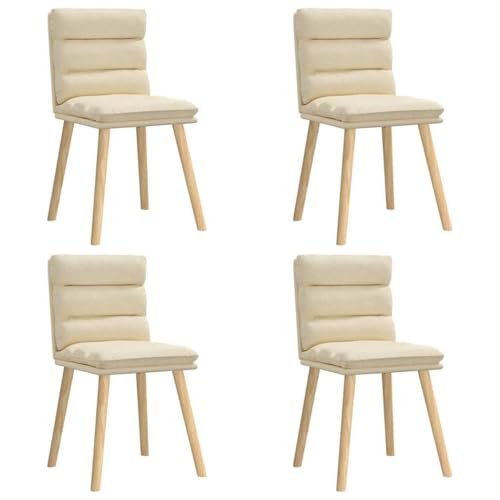 ULUYYUC Küchenarbeitsplatte Arbeitsplatte Küche Bartisch Küche Gaming Tisch - Esszimmerstühle 4 STK. Creme Stoff für Balkon Esszimmer Wohnzimmer Garten von ULUYYUC