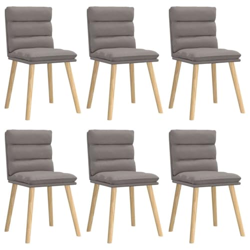 ULUYYUC Küchenarbeitsplatte Arbeitsplatte Küche Bartisch Küche Gaming Tisch - Esszimmerstühle 6 STK. Taupe Stoff für Balkon Esszimmer Wohnzimmer Garten von ULUYYUC