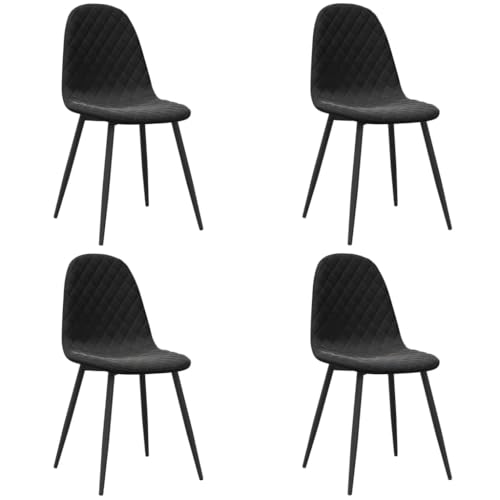 ULUYYUC Küchenarbeitsplatte Arbeitsplatte Küche Kleiner Tisch Konferenztisch - Esszimmerstühle 4 STK. Schwarz Samt für Wohnzimmer Garten Balkon Küche von ULUYYUC