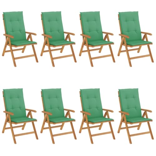 ULUYYUC Küchenstühle Campingstuhl Loungesessel Barhocker - Gartenstühle mit Auflagen 8 STK. Massivholz Teak für Campingplatz Balkon Sauna Garten von ULUYYUC