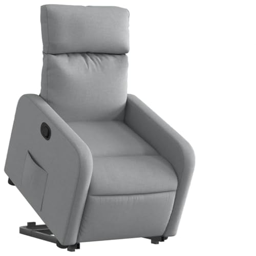 ULUYYUC Küchenstühle Schreibtischstuhl Bürostuhl Reading Chair - Relaxsessel mit Aufstehhilfe Hellgrau Stoff für Esszimmer Büro Schlafzimmer Outdoor von ULUYYUC