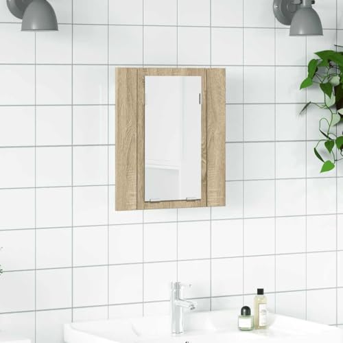 ULUYYUC LED Badezimmerschrank Sonoma Eiche 40x12x45 cm mit RGB Licht und Acryl Spiegel Modernes Design und Stauraum für Bad WC kleine Fläche ULUYYUC LED Badezimmerschrank Sonoma Eiche 40x12x45 cm mit RGB Licht und Acryl Spiegel Modernes Design und Stauraum für Bad WC kleine Fläche von ULUYYUC