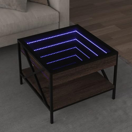 ULUYYUC LED Couchtisch mit Infinity Spiegel Braun Eichen-Optik 50x50x38 cm RGB Beleuchtung Robust für Wohnzimmer Schlafzimmer als Beistelltisch ULUYYUC LED Couchtisch mit Infinity Spiegel Braun Eichen-Optik 50x50x38 cm RGB Beleuchtung Robust für Wohnzimmer Schlafzimmer als Beistelltisch von ULUYYUC