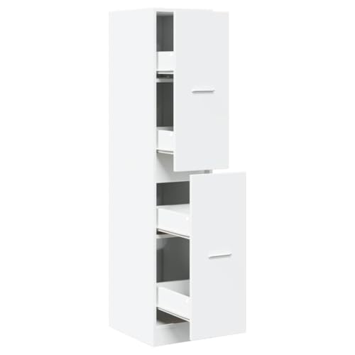ULUYYUC Lagerschrank Spind Organizer Mehrzweckschrank Kleiner Schrank - Apothekerschrank Weiß 30x41x144,5 cm Holzwerkstoff für Outdoor Küche Werkstatt Keller von ULUYYUC