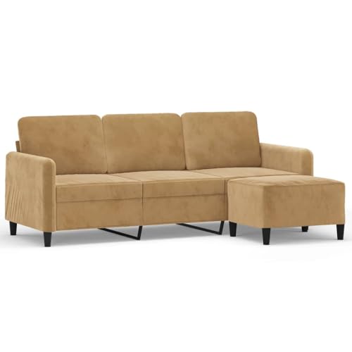 ULUYYUC Lesestuhl Big Sofa Kleines für Jugendzimmer Klein - 3-Sitzer-Sofa mit Hocker Braun 180 cm Samt für Balkon Schlafzimmer Esszimmer Wohnzimmer ULUYYUC Lesestuhl Big Sofa Kleines für Jugendzimmer Klein - 3-Sitzer-Sofa mit Hocker Braun 180 cm Samt für Balkon Schlafzimmer Esszimmer Wohnzimmer von ULUYYUC