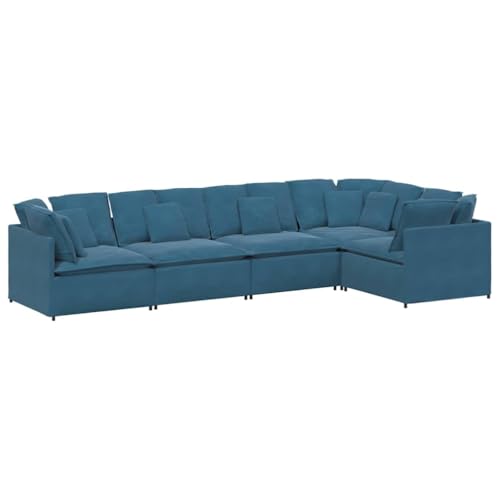 ULUYYUC Lesestuhl Big Sofa Kleines für Jugendzimmer Klein - Modulares Sofa mit Kissen Samt Blau für Küche Schlafzimmer Esszimmer Wohnzimmer von ULUYYUC