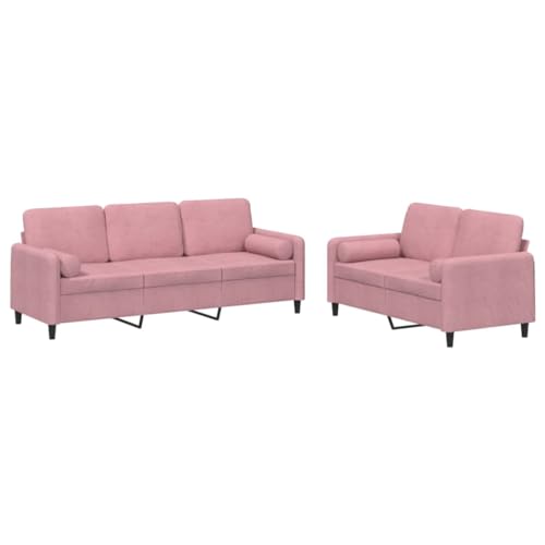 ULUYYUC Lesestuhl Sessel Wohnzimmer Moderne Sessel Sofa Klein - 2-TLG. Sofagarnitur mit Kissen Rosa Samt für Jugendzimmer Wohnzimmer Schlafzimmer Esszimmer von ULUYYUC