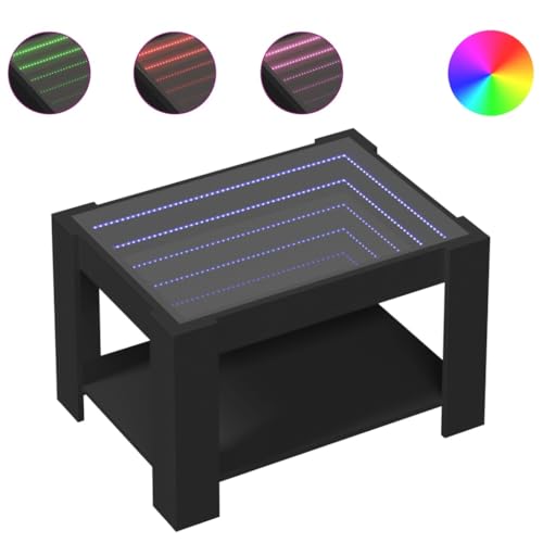 ULUYYUC Living Room Table Wohnzimmer Möbel Stubentisch Sofa Table - LED-Couchtisch Schwarz 73x53x45 cm Holzwerkstoff für Küche Wohnzimmer Sitzecke Esszimmer von ULUYYUC