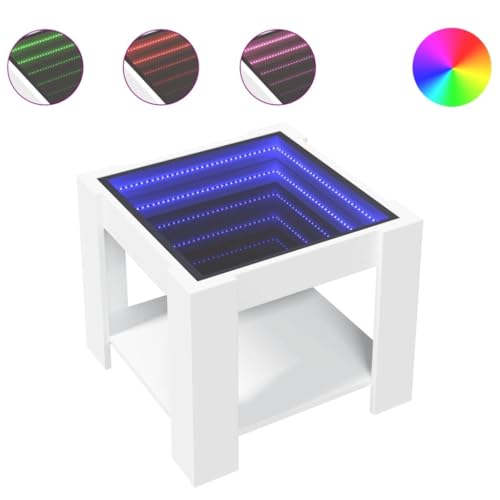 ULUYYUC Living Room Table Wohnzimmer Möbel Stubentisch Sofa Table - LED-Couchtisch Weiß 53x53x45 cm Holzwerkstoff für Küche Wohnzimmer Sitzecke Esszimmer von ULUYYUC