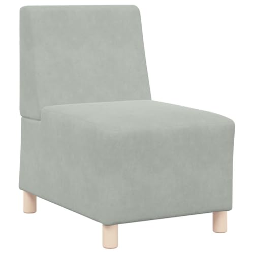 ULUYYUC Loungesessel Couch Klein Lesesessel Kleine Sofa - Sessel Hellgrau 55 cm Samt für Jugendzimmer Schlafzimmer Wohnzimmer Balkon von ULUYYUC