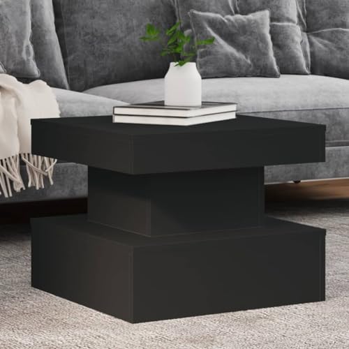 ULUYYUC Moderner Couchtisch Schwarz mit RGB LED-Beleuchtung 50x50x40 cm aus Holzwerkstoff – Vielseitiger Beistelltisch für Wohnzimmer Dekoration ULUYYUC Moderner Couchtisch Schwarz mit RGB LED-Beleuchtung 50x50x40 cm aus Holzwerkstoff – Vielseitiger Beistelltisch für Wohnzimmer Dekoration von ULUYYUC