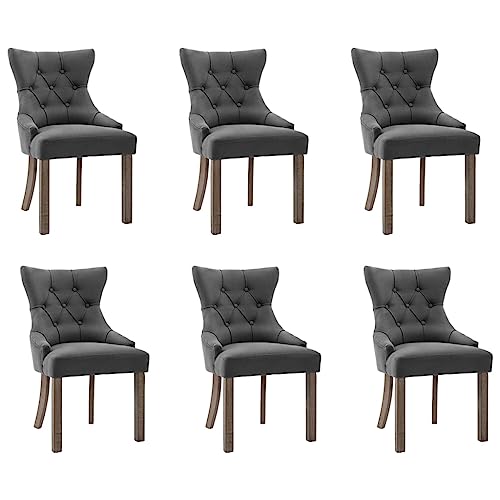 ULUYYUC Multifunktionstisch Esstisch Klein Bartisch Küche Esszimmertische - Esszimmerstühle 6 STK. Grau Stoff für Esszimmer Wohnzimmer Balkon Garten von ULUYYUC