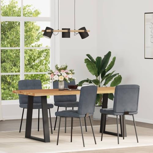 ULUYYUC Multifunktionstisch Küchentisch Klein Bartisch Küche Gaming Tisch - Esszimmerstühle 4 STK. Dunkelgrau Samt für Küche Garten Balkon Esszimmer von ULUYYUC