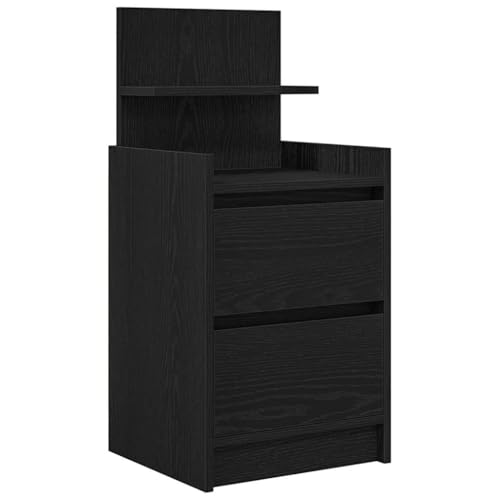 ULUYYUC Nachtisch Nachttische Nachttischschrank Side Table Bedroom - Nachttisch mit 2 Schubladen Schwarz 38x34x80 cm für Flur Küche Wohnzimmer Schlafzimmer ULUYYUC Nachtisch Nachttische Nachttischschrank Side Table Bedroom - Nachttisch mit 2 Schubladen Schwarz 38x34x80 cm für Flur Küche Wohnzimmer Schlafzimmer von ULUYYUC