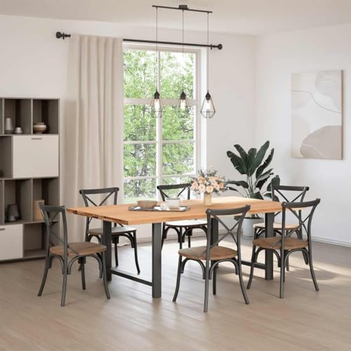 ULUYYUC Outdoor Tisch Esstisch Klein Campingtisch Kleiner Tisch - Esstisch Hellbraun 220x120x74 cm Massivholz Eiche Rechteckig für Balkon Outdoor Esszimmer Wohnzimmer von ULUYYUC