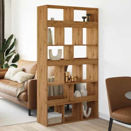 ULUYYUC Raumteiler Regalschrank aus Holzwerkstoff Artisan-Eiche 100x33x187,5 cm Bücherregal mit 15 Fächern Stauraum Möbel für Wohnzimmer ULUYYUC Raumteiler Regalschrank aus Holzwerkstoff Artisan-Eiche 100x33x187,5 cm Bücherregal mit 15 Fächern Stauraum Möbel für Wohnzimmer von ULUYYUC