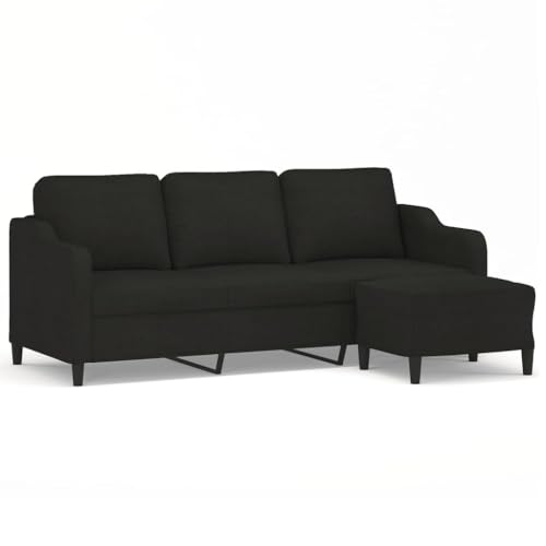 ULUYYUC Reading Chair Big Sofa Moderne Sessel Kleine Sofa - 3-Sitzer-Sofa mit Hocker Schwarz 180 cm Stoff für Jugendzimmer Balkon Esszimmer Wohnzimmer ULUYYUC Reading Chair Big Sofa Moderne Sessel Kleine Sofa - 3-Sitzer-Sofa mit Hocker Schwarz 180 cm Stoff für Jugendzimmer Balkon Esszimmer Wohnzimmer von ULUYYUC