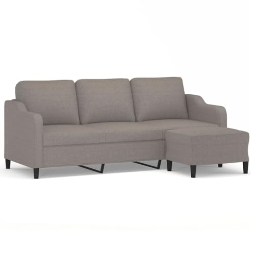 ULUYYUC Reading Chair Big Sofa Moderne Sessel Kleine Sofa - 3-Sitzer-Sofa mit Hocker Taupe 180 cm Stoff für Jugendzimmer Balkon Esszimmer Wohnzimmer von ULUYYUC