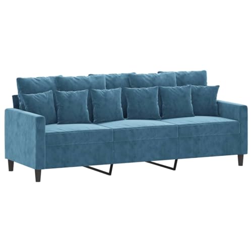 ULUYYUC Reading Chair Gartensofa Lesesessel Kleine Sofa - 3-Sitzer-Sofa Blau 180 cm Samt für Balkon Jugendzimmer Schlafzimmer Wohnzimmer von ULUYYUC