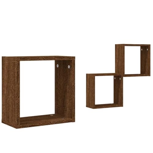 ULUYYUC Regalböden Schwebendes Regal Cd Regal Regalbretter - Würfelregale 2 STK. Braune 30x15x30 cm für Badezimmer Flur Wohnzimmer Schlafzimmer von ULUYYUC