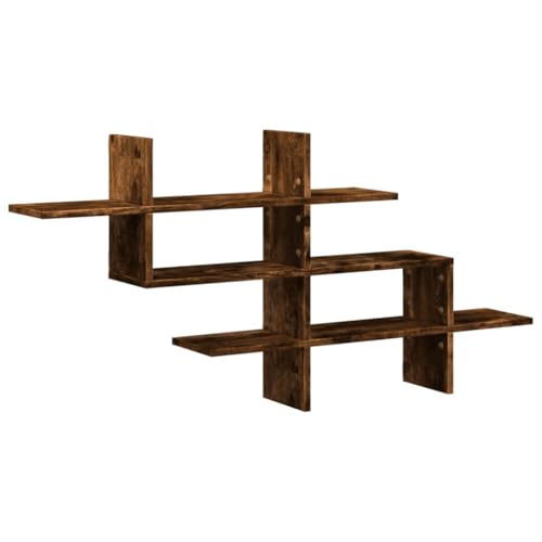 ULUYYUC Regale Wand Bücherregal Wand Gewürzregal Regalböden - Wandregal Räuchereiche 124,5x18x60,5 cm Holzwerkstoff für Wohnzimmer Flur Badezimmer Schlafzimmer von ULUYYUC