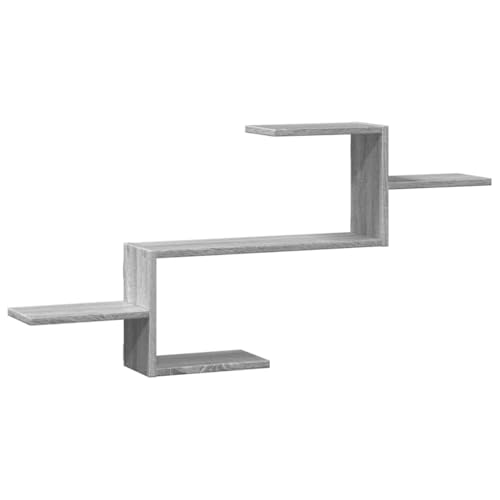 ULUYYUC Regale für Wände Wandregal Bücherregal Wand Regalböden - Wandregal Grau Sonoma 104x15x49 cm Holzwerkstoff für Badezimmer Wohnzimmer Terrasse Schlafzimmer von ULUYYUC