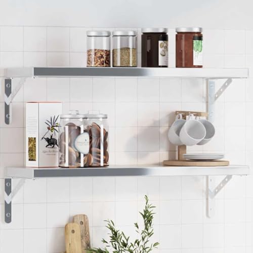 ULUYYUC Regalträger 4 Stück Edelstahl 23,5 x 2,5 x 15,5 cm Silber Robust & Korrosionsbeständig mit 50 kg Tragkraft für Bücherregal Küchenregal und Wandregal ULUYYUC Regalträger 4 Stück Edelstahl 23,5 x 2,5 x 15,5 cm Silber Robust & Korrosionsbeständig mit 50 kg Tragkraft für Bücherregal Küchenregal und Wandregal von ULUYYUC