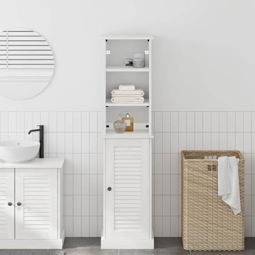 ULUYYUC Rustikaler Badezimmerschrank 2-TLG Kiefer Massivholz Braun Weiß 37 x 34 x 150 cm mit reichlich Stauraum Montage Medizinschrank für Bad Küche Flur ULUYYUC Rustikaler Badezimmerschrank 2-TLG Kiefer Massivholz Braun Weiß 37 x 34 x 150 cm mit reichlich Stauraum Montage Medizinschrank für Bad Küche Flur von ULUYYUC