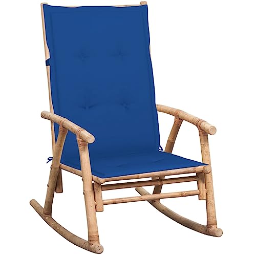 ULUYYUC Schaukelstuhl, Fußbank Saunaliege Terrassenstühle Outdoor Sessel Geeignet für Hinterhof Strand Speisesaal Schwimmbad mit Kissen Bambus von ULUYYUC
