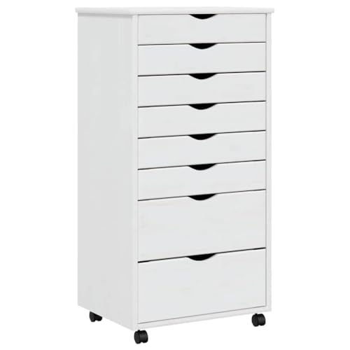ULUYYUC Schließfachschrank Spind Schrank Medikamentenschrank Kleiner Schrank - Rollschrank mit Schubladen Moss Weiß Massivholz Kiefer für Flur Arbeitszimmer Ankleidezimmer Büro von ULUYYUC