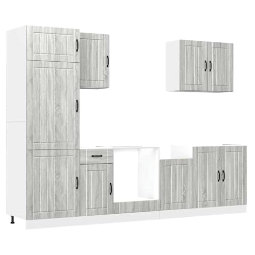ULUYYUC Schränkchen Küchenschränke Gartenschrank Sideboard Wohnzimmer - 7-TLG. Küchenschrank-Set Kalmar Grau Sonoma Holzwerkstoff für Arbeitszimmer Esszimmer Wohnzimmer Werkstatt ULUYYUC Schränkchen Küchenschränke Gartenschrank Sideboard Wohnzimmer - 7-TLG. Küchenschrank-Set Kalmar Grau Sonoma Holzwerkstoff für Arbeitszimmer Esszimmer Wohnzimmer Werkstatt von ULUYYUC