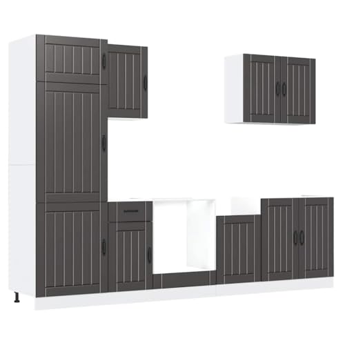 ULUYYUC Schränkchen Küchenschränke Gartenschrank Sideboard Wohnzimmer - 7-TLG. Küchenschrank-Set Kalmar Schwarz Holzwerkstoff für Arbeitszimmer Esszimmer Wohnzimmer Werkstatt ULUYYUC Schränkchen Küchenschränke Gartenschrank Sideboard Wohnzimmer - 7-TLG. Küchenschrank-Set Kalmar Schwarz Holzwerkstoff für Arbeitszimmer Esszimmer Wohnzimmer Werkstatt von ULUYYUC