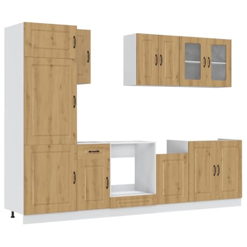 ULUYYUC Schrank Flur Apothekerschrank Küche Barschrank Geschirrschrank - 8-TLG. Küchenschrank-Set Kalmar Artisan-Eiche Holzwerkstoff für Hausbar Arbeitszimmer Esszimmer Küche ULUYYUC Schrank Flur Apothekerschrank Küche Barschrank Geschirrschrank - 8-TLG. Küchenschrank-Set Kalmar Artisan-Eiche Holzwerkstoff für Hausbar Arbeitszimmer Esszimmer Küche von ULUYYUC