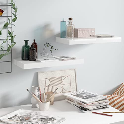 ULUYYUC Schweberegal 2er Set Modernes Waben-MDF Design mit Metallrahmen Hochglanz Weiß 50 x 23 x 3 8 cm Unsichtbare Montage für Bücher Deko & Sammlerstücke ULUYYUC Schweberegal 2er Set Modernes Waben-MDF Design mit Metallrahmen Hochglanz Weiß 50 x 23 x 3 8 cm Unsichtbare Montage für Bücher Deko & Sammlerstücke von ULUYYUC