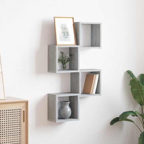 ULUYYUC Schweberegale Set 4 Stück Grau Sonoma Modernes Wandregal aus MDF mit Matt Oberfläche 30 cm x 30 cm x 1 5 cm Schwebendes Regal für Bücher Deko und Pflanzen im Wohnzimmer Schlafzimmer oder Büro ULUYYUC Schweberegale Set 4 Stück Grau Sonoma Modernes Wandregal aus MDF mit Matt Oberfläche 30 cm x 30 cm x 1 5 cm Schwebendes Regal für Bücher Deko und Pflanzen im Wohnzimmer Schlafzimmer oder Büro von ULUYYUC