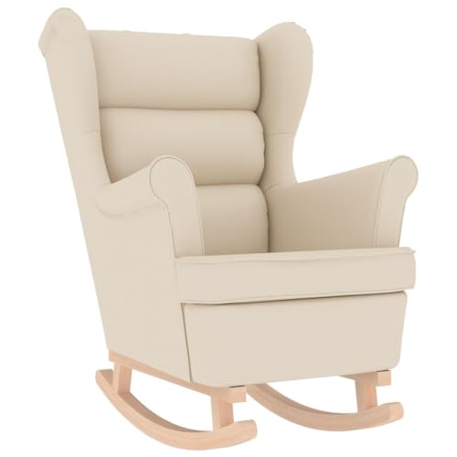 ULUYYUC Sessel Jugendzimmer Gaming Stuhl Loungesessel Wohnzimmer Sessel & Stühle - Schaukelsessel Weiß 74x90x102 cm Leinen für Jugendzimmer Esszimmer Balkon Outdoor von ULUYYUC