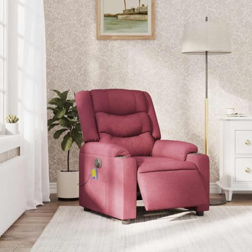 ULUYYUC Sessel Schlafzimmer Esszimmerstühle Wohnzimmer Bequem Big Sessel - Massagesessel Elektrisch Weinrot Stoff für Jugendzimmer Arbeitszimmer Outdoor Wohnzimmer von ULUYYUC