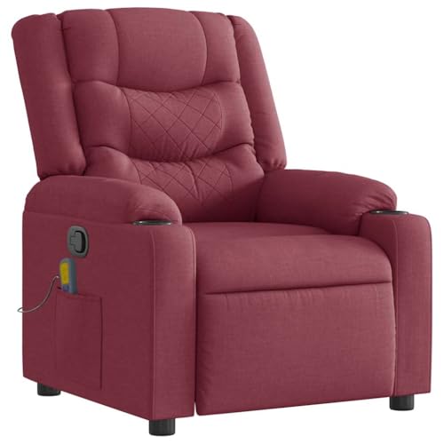 ULUYYUC Sessel Schlafzimmer Esszimmerstühle Wohnzimmer Bequem Big Sessel - Massagesessel Weinrot Stoff für Jugendzimmer Arbeitszimmer Outdoor Wohnzimmer von ULUYYUC