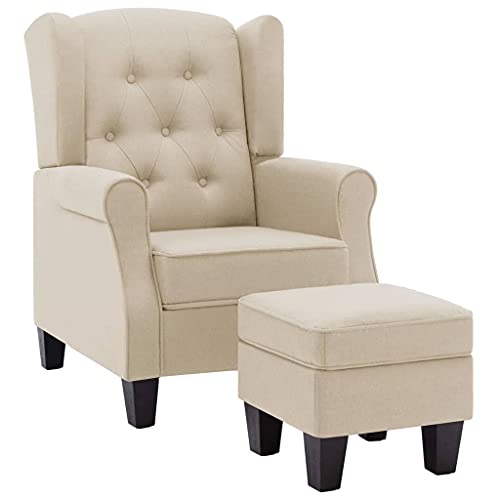 ULUYYUC Sessel Schlafzimmer Esszimmerstühle Wohnzimmer Bequem Big - Sessel mit Fußhocker Creme Stoff für Outdoor Wohnzimmer Balkon Esszimmer ULUYYUC Sessel Schlafzimmer Esszimmerstühle Wohnzimmer Bequem Big - Sessel mit Fußhocker Creme Stoff für Outdoor Wohnzimmer Balkon Esszimmer von ULUYYUC