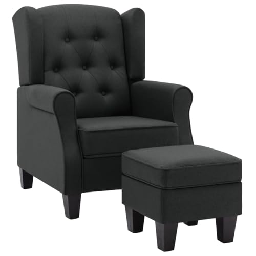 ULUYYUC Sessel Schlafzimmer Esszimmerstühle Wohnzimmer Bequem Big - Sessel mit Fußhocker Dunkelgrau Stoff für Outdoor Wohnzimmer Balkon Esszimmer ULUYYUC Sessel Schlafzimmer Esszimmerstühle Wohnzimmer Bequem Big - Sessel mit Fußhocker Dunkelgrau Stoff für Outdoor Wohnzimmer Balkon Esszimmer von ULUYYUC