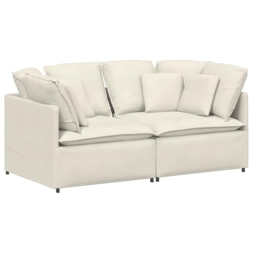 ULUYYUC Sitzgarnitur Wohnzimmer Big Sofa Couch Klein Kleine Sofa - Modulares Sofa mit Kissen Samt Cream für Esszimmer Wohnzimmer Küche Schlafzimmer von ULUYYUC