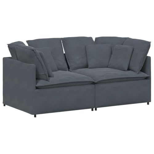 ULUYYUC Sitzgarnitur Wohnzimmer Big Sofa Couch Klein Kleine Sofa - Modulares Sofa mit Kissen Samt Dunkelgrau für Esszimmer Wohnzimmer Küche Schlafzimmer von ULUYYUC