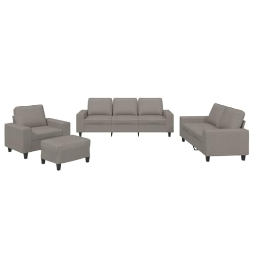 ULUYYUC Sitzgarnitur Wohnzimmer Couch Klein Lesesessel Kleine Couch - 4-TLG. Sofagarnitur Taupe Stoff für Schlafzimmer Wohnzimmer Jugendzimmer Balkon von ULUYYUC