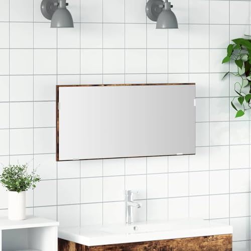ULUYYUC Spiegelschrank Räuchereiche 80x37 cm LED Badmöbel mit geräuchertem Massivholz und Modernem Design für Badezimmer und WC ULUYYUC Spiegelschrank Räuchereiche 80x37 cm LED Badmöbel mit geräuchertem Massivholz und Modernem Design für Badezimmer und WC von ULUYYUC