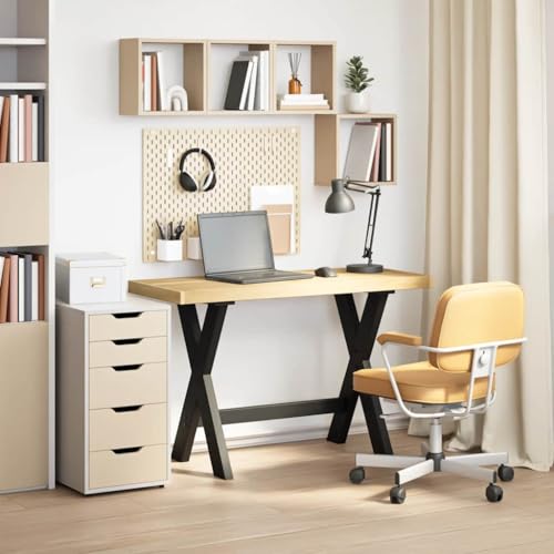 ULUYYUC Spieltisch Schminktisch Gaming Tisch Esstische - Schreibtisch NOAIN X-Form-Beine 120x50x75 cm Massivholz Kiefer für Jugendzimmer Küche Wohnzimmer Balkon von ULUYYUC