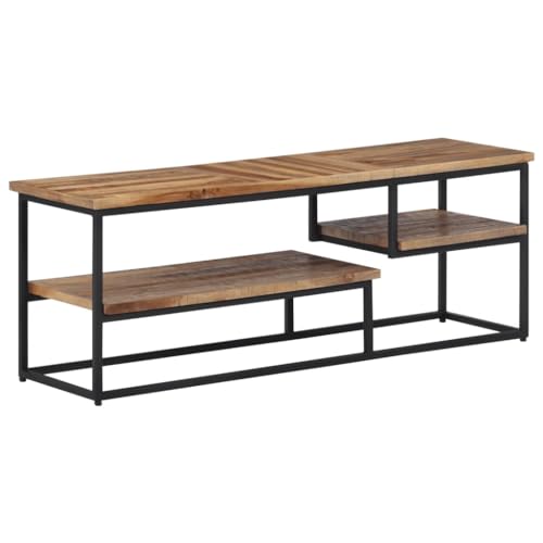 ULUYYUC TV Schrank 110x30x39 cm Recyceltes Massivholz Teak Mit Praktischem Stauraum Modernes Lowboard Design Für Wohnzimmer von ULUYYUC