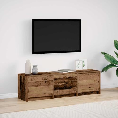 ULUYYUC TV Schrank 140 cm Altholz Rustikal mit LED Beleuchtung und 3 Schubladen Massivholz TV Board für Wohnzimmer ULUYYUC TV Schrank 140 cm Altholz Rustikal mit LED Beleuchtung und 3 Schubladen Massivholz TV Board für Wohnzimmer von ULUYYUC